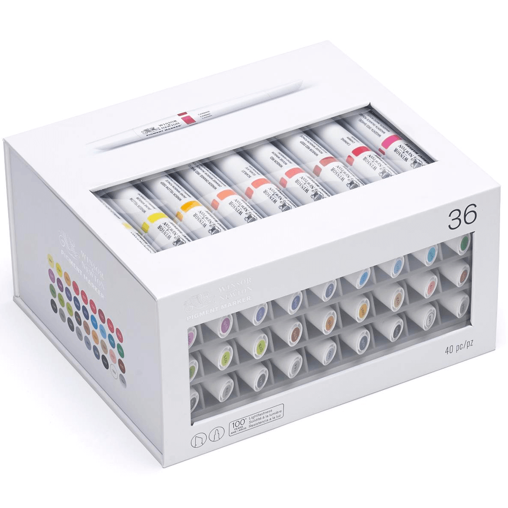 Marcador Pigment Marker Winsor & Newton 36 Cores